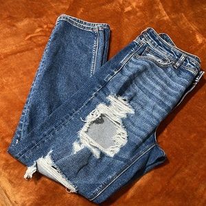 AE Ripped Stretch Mom Jeans